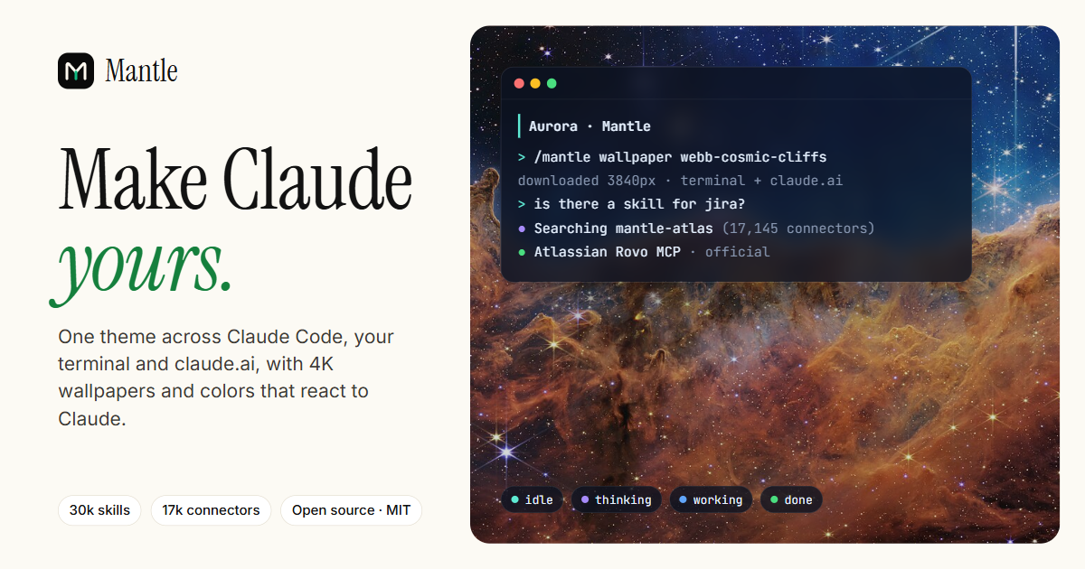 Explore 47,972 Claude skills, MCP connectors and plugins | Mantle